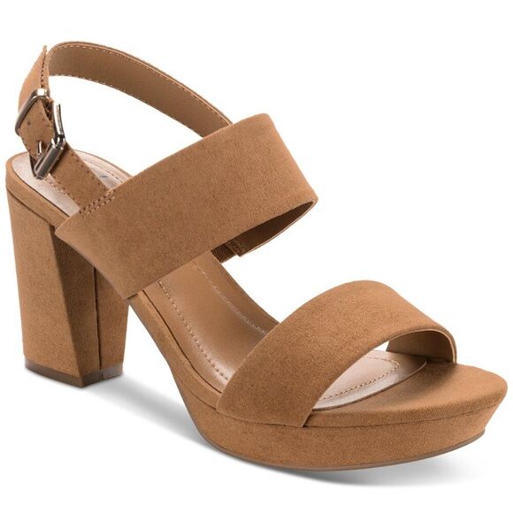 Jazminn Womens Faux Suede Ankle Strap Slingback Sandals - Picture 1 of 9